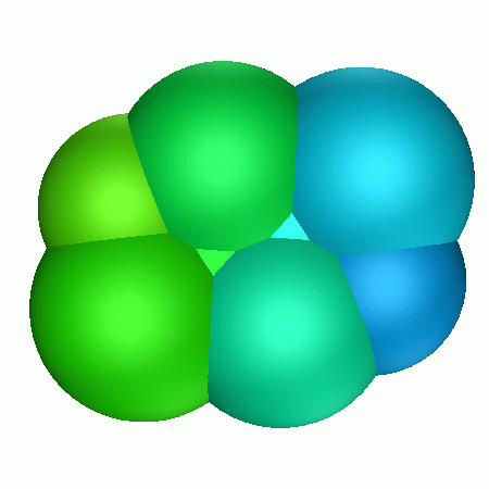 fundamental domain from inside hyperbolic space of group generated by element with trace 1.3+.3i