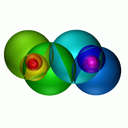 fundamental domain from outside hyperbolic space of group generated by element with trace .5333+.95i